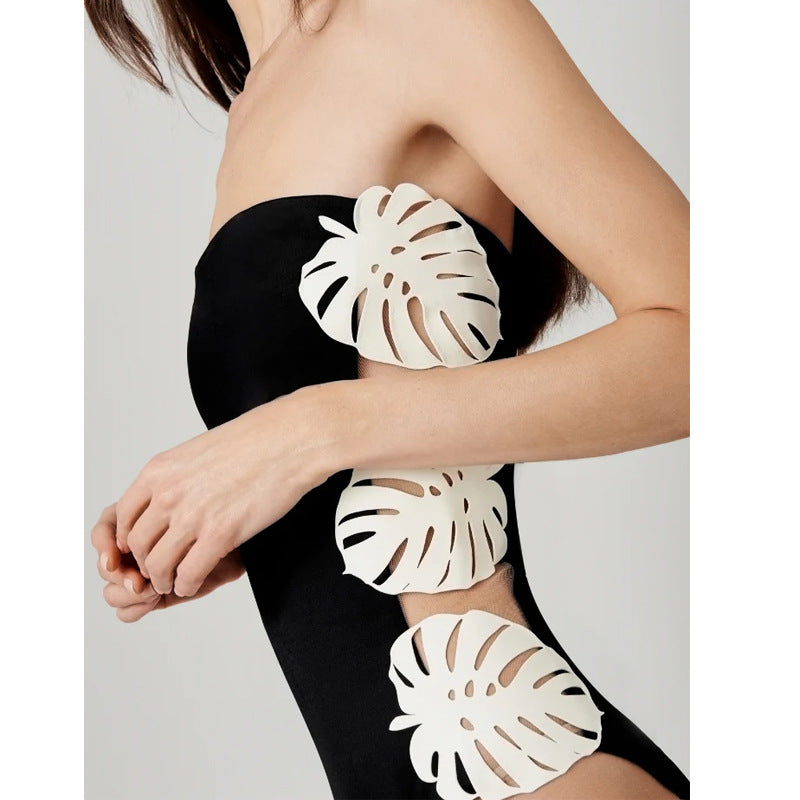 Sexy Cutout Leaf Decoration One Piece Swimsuit Women Bella Mia